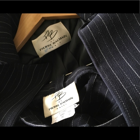 SOLD Vintage 1980s Pierre Balmain Pinstripe Suit - Picture 5 of 6